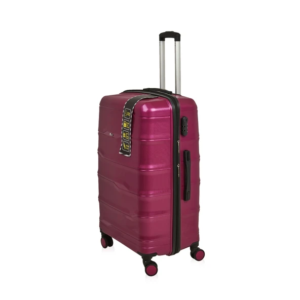 PP Büyük Boy Valiz - Mürdüm - 77x45x32 cm - 3