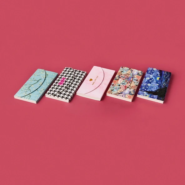 160 Sayfa Desenli Zarf Defter - Asorti