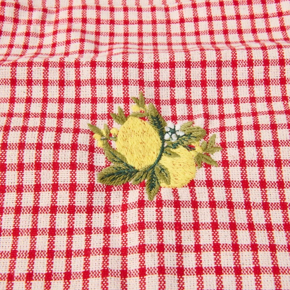 Soft Nakışlı Çanta - Kırmızı / Ekru - 35x40 cm - 2