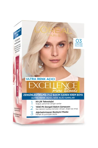Excellence Saç Boyası Ultra Açık Küllü Sarı 03 - 2
