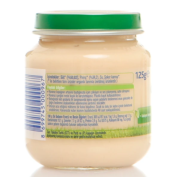 Organik Sütlaç Kavanoz Maması 125 gr - 2