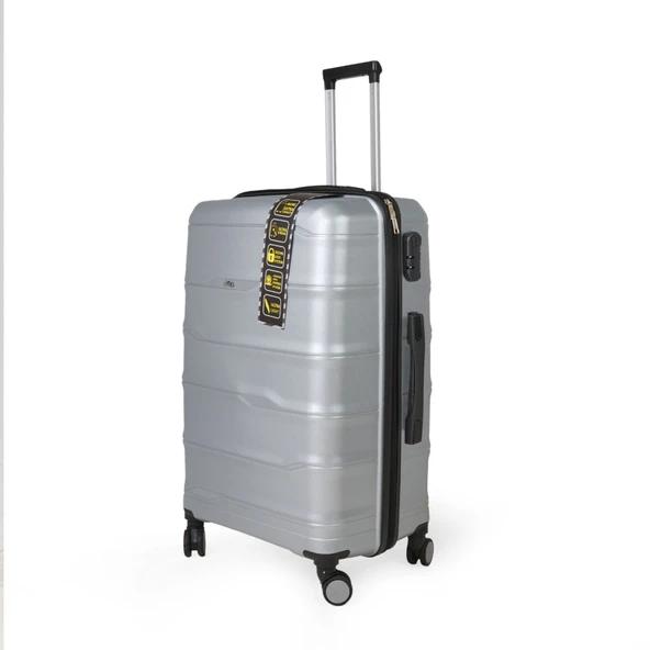 PP Orta Boy Valiz - Gümüş - 68x37x27 cm - 3