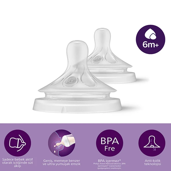 Natural Response 2'li Biberon Emziği 6 Numara 6+ Ay ürün görseli