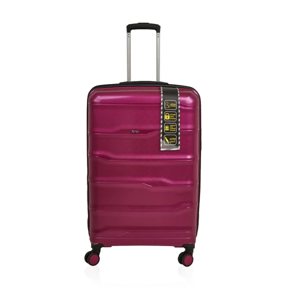 PP Büyük Boy Valiz - Mürdüm - 77x45x32 cm