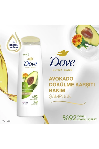 Dove Avokado Anti-Hairfall Şampuan 400 ml - 2