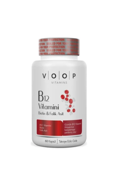 VOOP Vitamin B12, Biotin ve Folik Asit İçeren Kapsül Takviye Edici Gıda 6O Kapsül