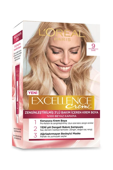 Excellence Saç Boyası 9 Sarı - 2