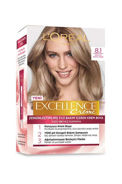 Excellence Saç Boyası 8.1 Koyu Sarı Küllü