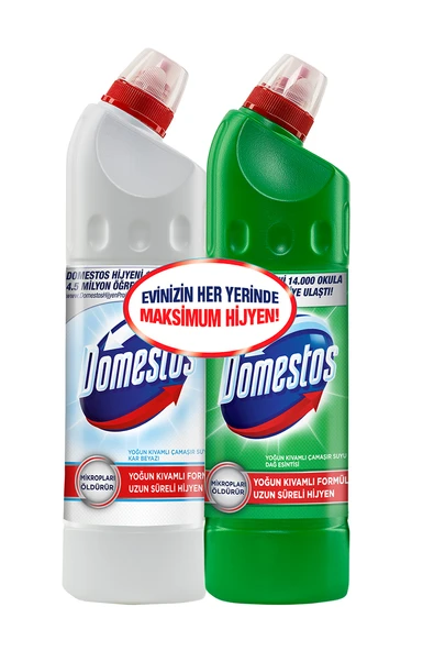 Domestos Ultra Çamaşır Suyu 750 ml Dağ Esintisi + 750 ml Kar Beyazı - 2