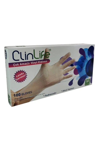 Clinlife Vinyl Eldiven 100'lü Orta Boy - 2