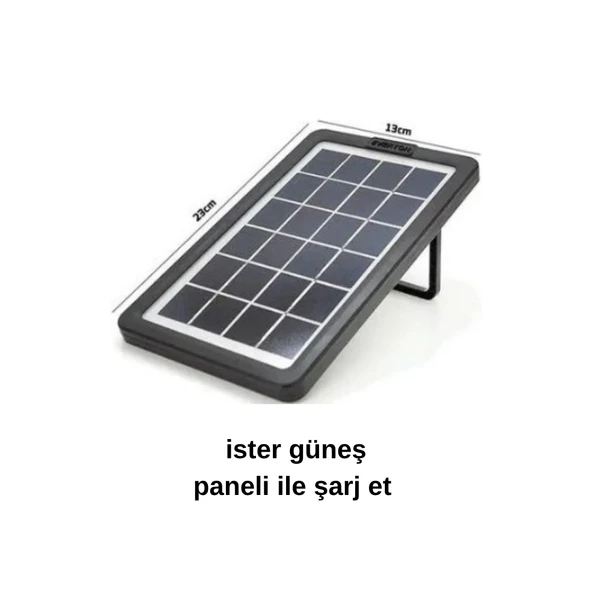 Taşınabilir Güneş Enerjili Aydınlatma Sistemi – Solar Panel, USB Şarj, Fan, Bluetooth, Radyo, 3 Ampullü Kamp Feneri - 7