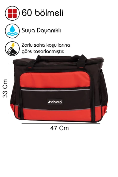 Alveta Profesyonel Hırdavat El Aletleri Tamir Bakım Onarım Takım Çantası XL Boy Omuz Askılı 8684250503 - 3