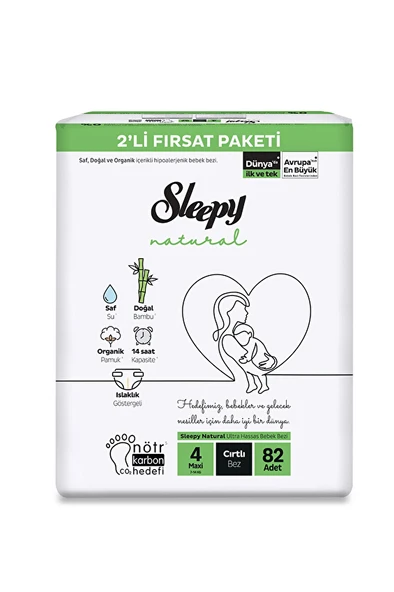 Sleepy Natural 2'li Fırsat Maxi (4) 82 Adet 7-14 kg ürün görseli