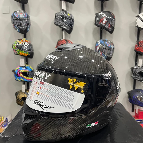 SWAY SW 861 CARBON Gloss Black Full Face - 3