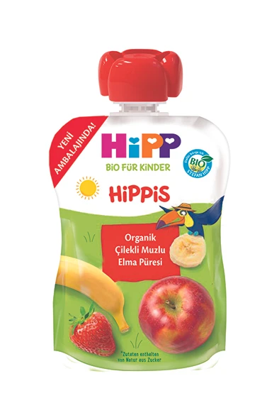 Hipp Organik Çilekli Muzlu Elma Püresi 100 g