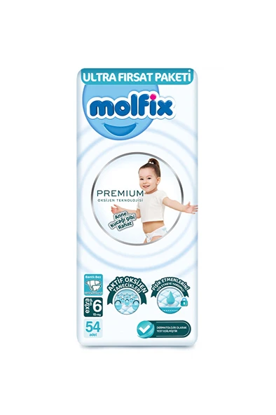 Molfix Oksijen Premium Ultra Fırsat 6 Numara 54'lü