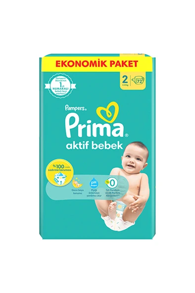 Prima Ekonomik Paket (2) Mini 4-8 kg 72 Adet Bebek Bezi ürün görseli