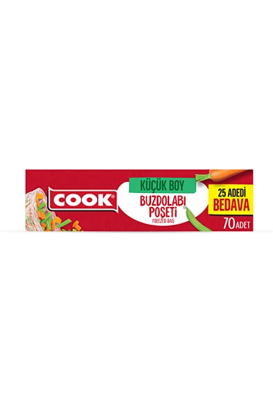 Cook Buzdolabı Poşeti Ekonomik Küçük Boy 70 Adet