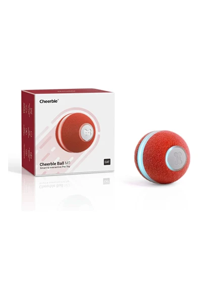 Cheerble Şarjlı Akıllı İneraktif Kedi Oyun Topu, Kırmızı 4 cm