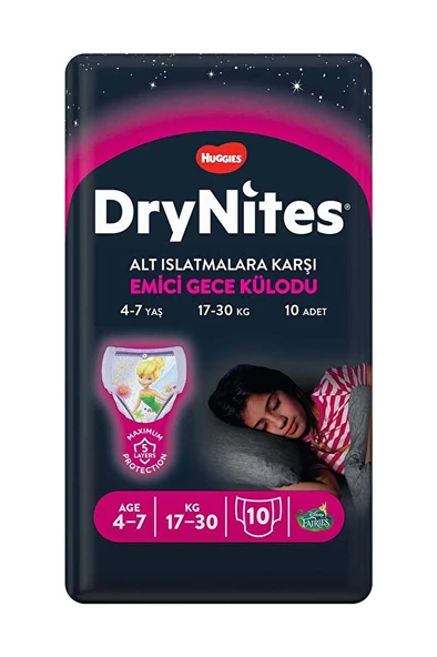 Huggies Bebek Bezi Dry Nites Small Kız 17-30 kg 10 Ped