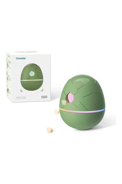 Cheerble Şarjlı Akıllı İneraktif Kedi  Köpek Yumurta Oyuncağı, Yeşil 8 x 8 x 10 - 2