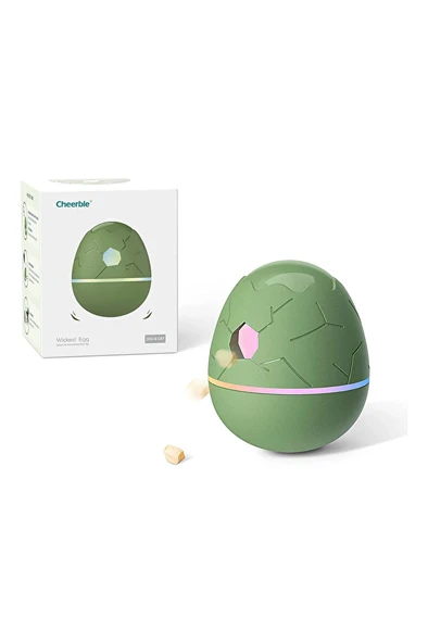 Cheerble Şarjlı Akıllı İneraktif Kedi  Köpek Yumurta Oyuncağı, Yeşil 8 x 8 x 10