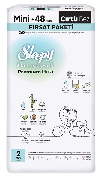 Sleepy Bio Natural Fırsat Paketi Mini (2) 48'li ürün görseli