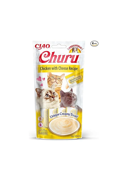 Ciao Churu Cream Tavuklu ve Peynirli Kedi Ödül Kreması 4 x 14 Gr