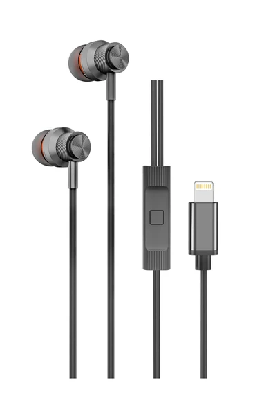 Hytech HY-XBK59 Siyah iPhone Telefon Uyumlu Lightning Konnektörlü Metal Bluetooth Kulaklık - 2