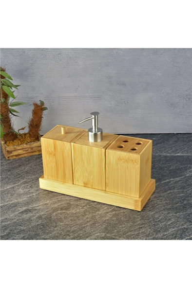 Tohana Bambu Banyo Seti 25x10x16 cm - 1