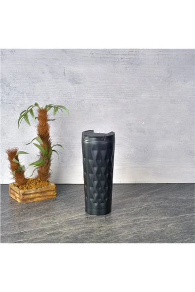 Tohana Paslanmaz Çelik Termos Kupa Siyah 400 cc - 2