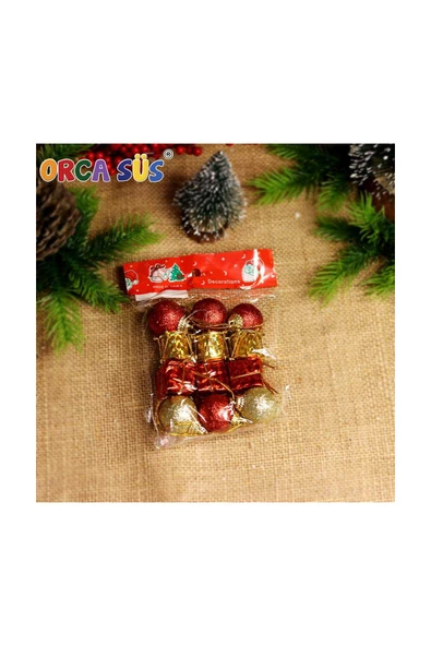 Yılbaşı Ağacı Süsü 4 Model Karma 12'li Set - Resim 2