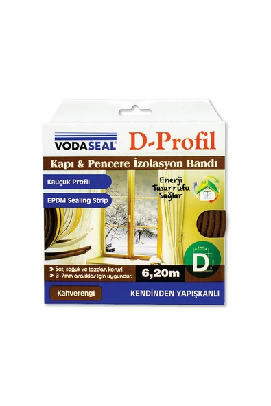 Vodaseal Kapı Pencere İzolasyon Bandı Kahve 6,2m - 2