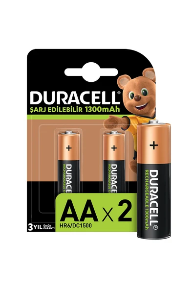 Duracell Şarj Edilebilir 1300mAh 2'li Kalem Pil - 2