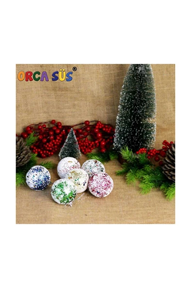 Yılbaşı Ağacı Süsü 6'Lı 6 cm Toplar Mix ürün görseli