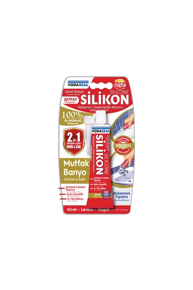 Vodaseal Tüp Silikon Şeffaf 50g - 2