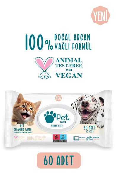 Petlove Evcil Hayvan Temizleme Mendili 60'lı - 2