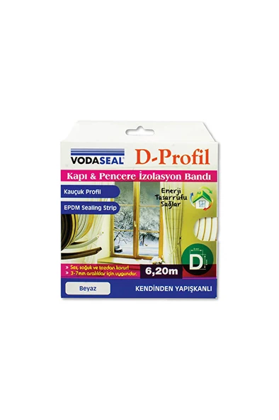 Vodaseal Kapı Pencere İzolasyon Bandı Beyaz 6,2m