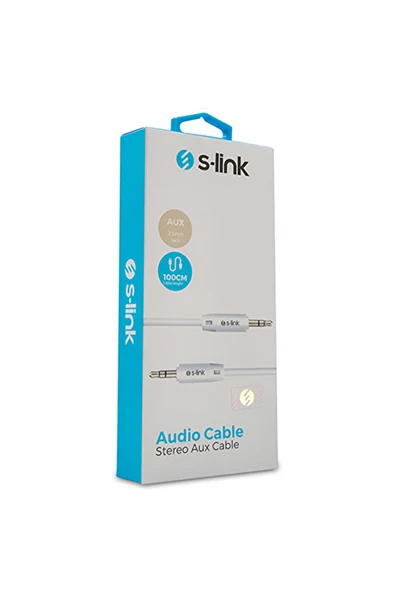 S-link SL-SP70 1m Beyaz 3.5mm Stereo Ses Kablosu