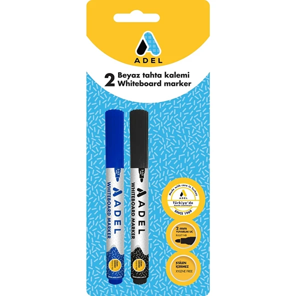 Adel Tahta Kalemi 2'li Siyah Mavi