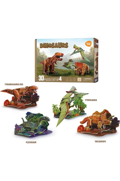 Matrax Plaka Puzzle Dinazor 4'lü Set - 2