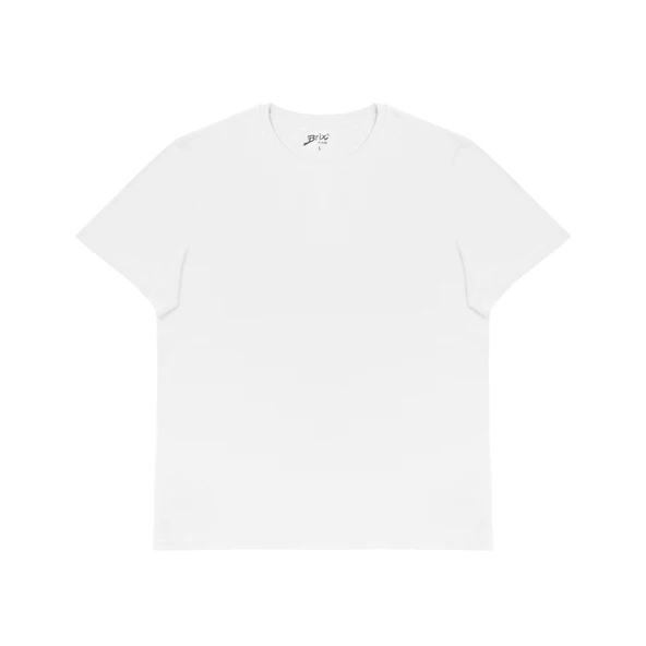 Brix Basic O Yaka Beyaz Erkek Tshirt L