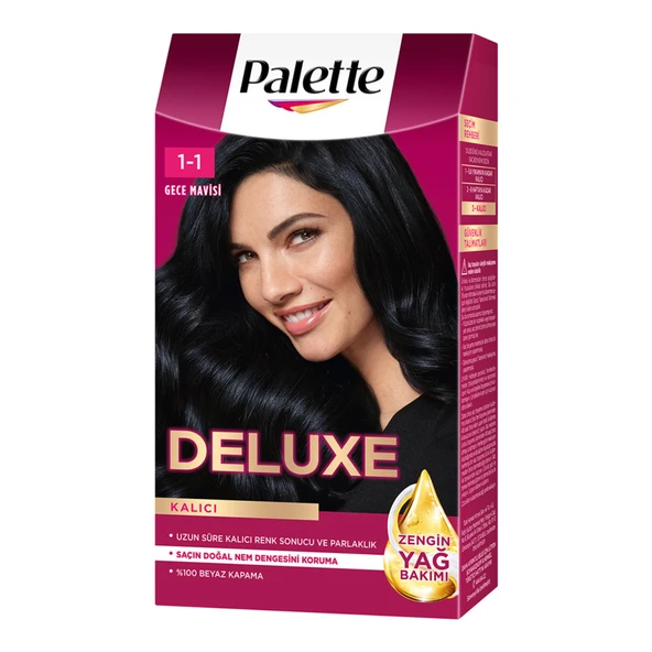 Palette Deluxe Saç Boyası 1-1 Siyah İnci Gece Mavisi 80 Ml