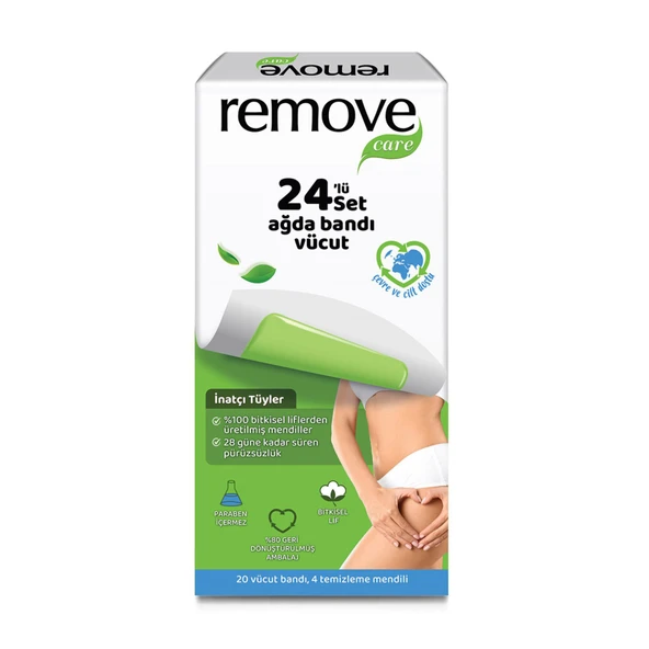 Remove Care Vücut Ağda Bandı İnatçı  Sık Tüyler 20'li