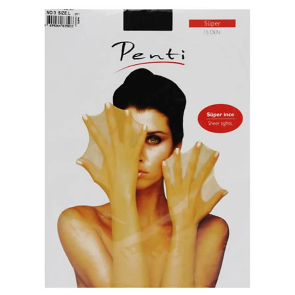 Penti Süper 15 Den Külotlu Çorap Siyah No:3 Size:L