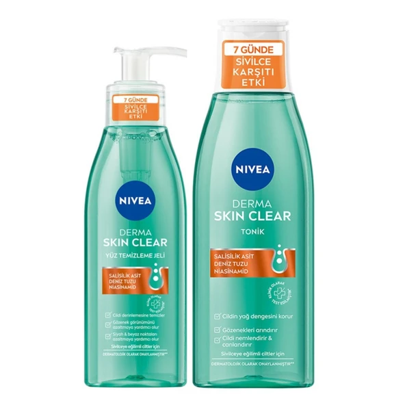 Nivea Derma Skin Clear Gel 150 Ml + Clear Tonic 200 Ml ürün görseli 1
