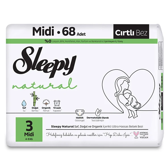 Natural İkili Paket 3 Beden 68 Adet ürün görseli