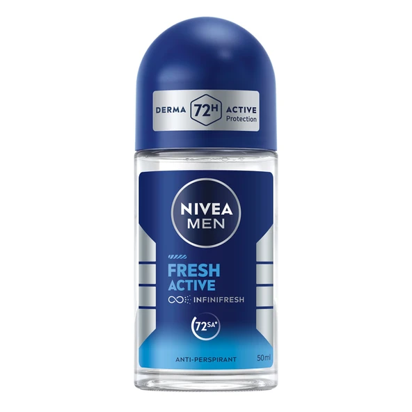 NIVEA MEN Erkek Roll-on Deodorant Fresh Active 72 Saat Anti-perspirant Koruma 50ml