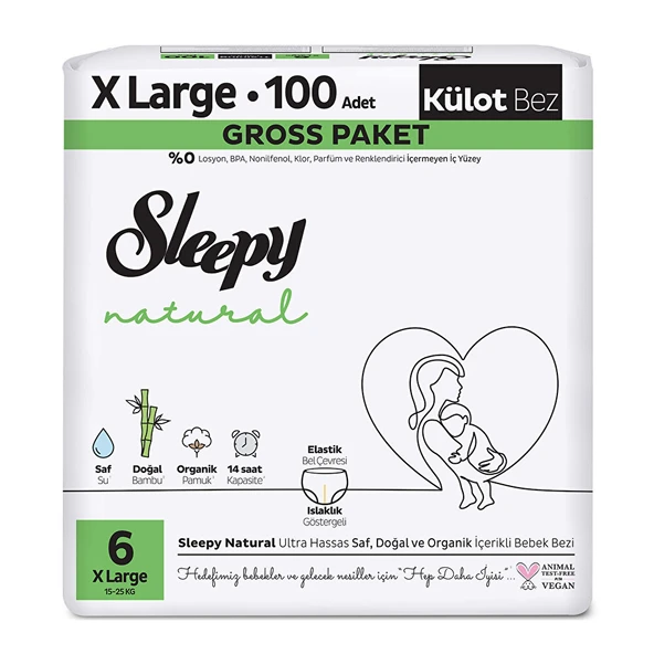 Natural Külot Bez Mega 6 Beden 100 Adet ürün görseli