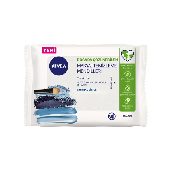 NIVEA 3'ü1 Arada Canlandırıcı Makyaj Temizleme Mendilleri Normal ve Karma Ciltler 25 Adet